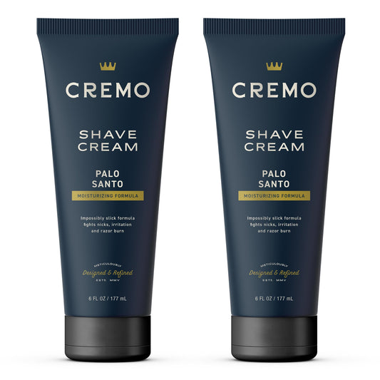 Cremo Palo Santo Shave Cream 2-pack outer view packaging.