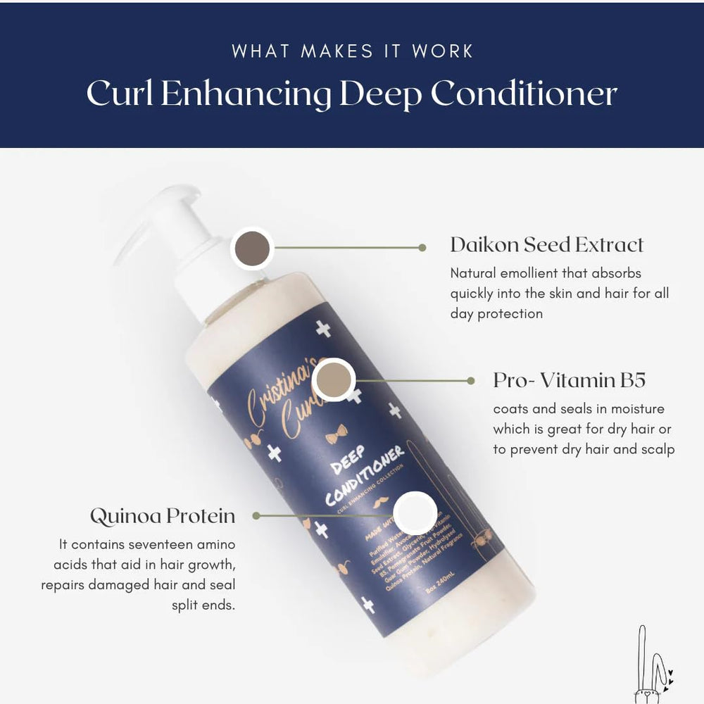 Cristina's Curls kid detangling illustration showing easy brushing and smooth hair.