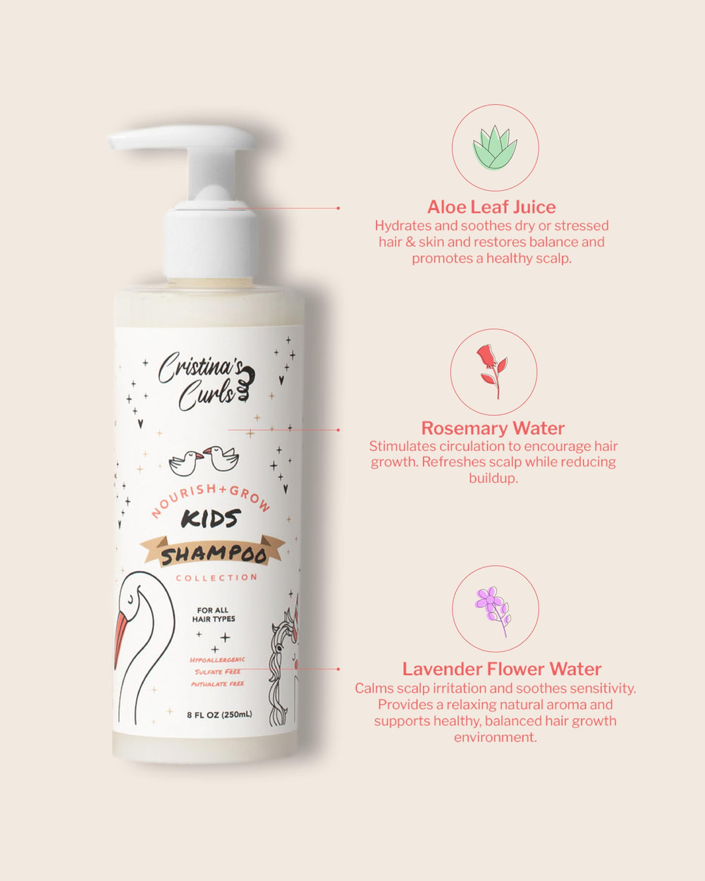 Cristina's Curls Kids Shampoo scalp massage shows a 60-second, comfortable cleanse.