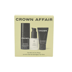 Crown Affair mini air dry texturizing mousse builds natural texture and volume.