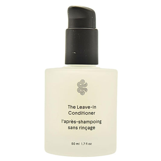 Crown Affair mini leave-in cream bottle boosts lightweight moisture for fine hair.