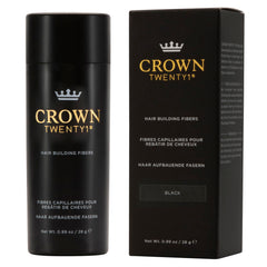 Close-up of CROWN TWENTY1 keratin fibers creating a natural, thicker look.