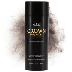 CROWN TWENTY1 Hair Fibers ash brown applied for instant thicker appearance.