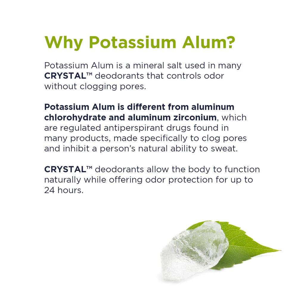 Crystal Essence hypoallergenic deodorant designed to minimize irritation