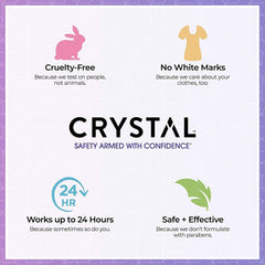 Crystal Essence Lavender and White Tea roll-on label close-up.