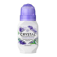 Crystal Essence Lavender and White Tea roll-on close-up showing smooth glide.