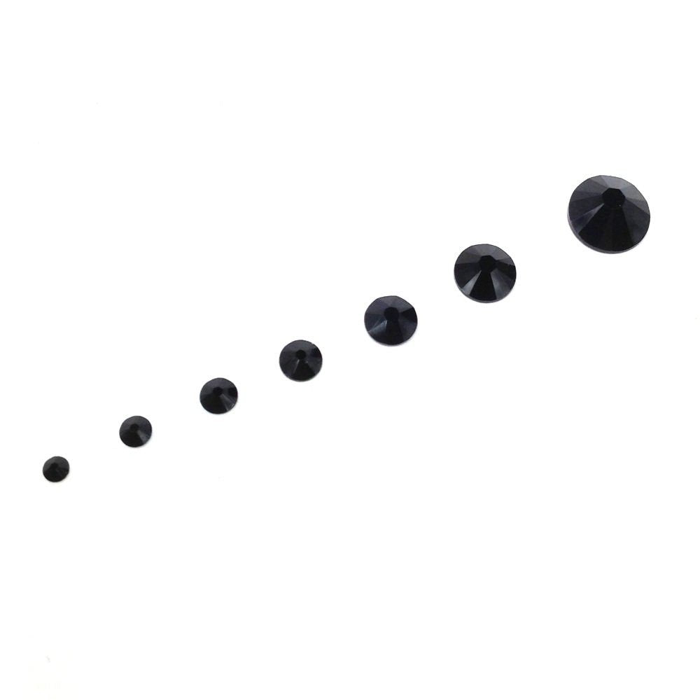 Crystal-Wholesale Jet 280 black flatbacks with mixed sizes for versatility.