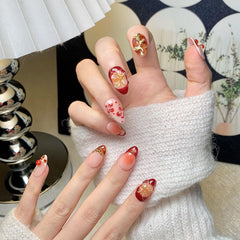 CTTHNBD almond press on nails jelly glue sticker enables reuse