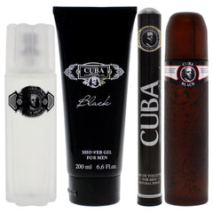 Cuba Cuba Black Men 4 Pc Gift Set 1-7oz edt close-up for lasting fragrance