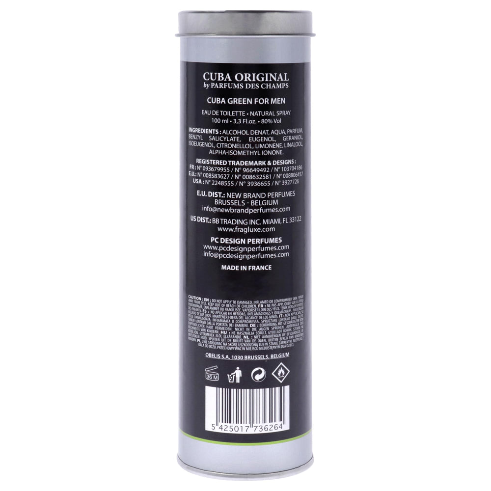 Cuba Green for Men spray action demonstrates easy, even application