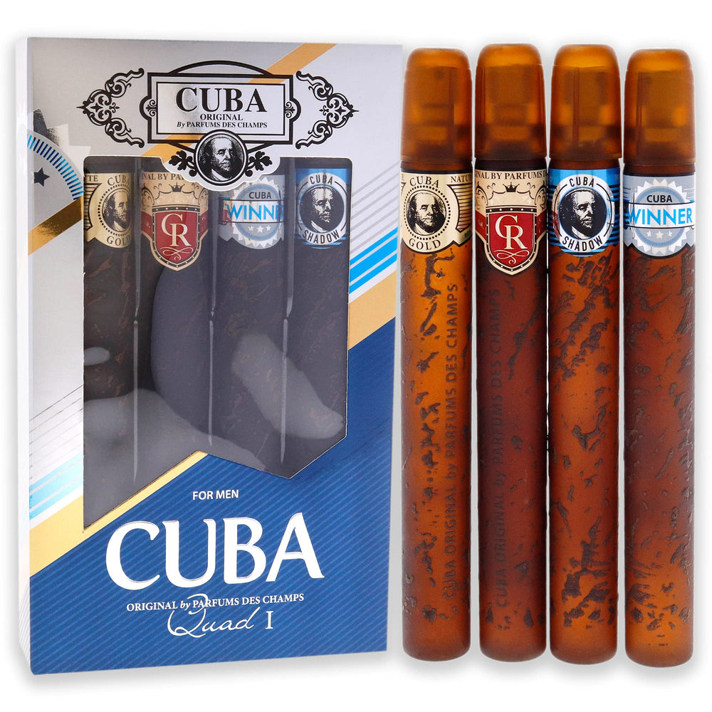 Cuba Men's Gift Set woody notes emphasize versatile casual fragrance use.