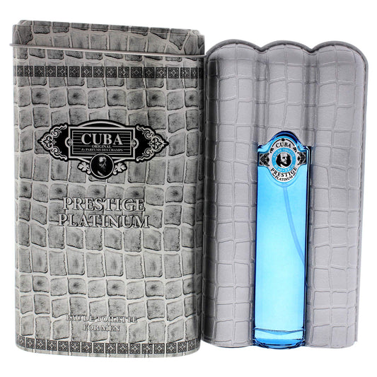 Cuba Original by Parfums Des Champs Platinum bottle front, versatile masculine fragrance
