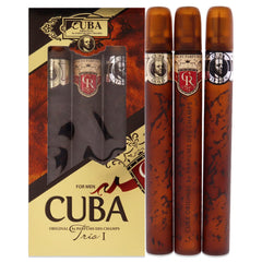 Cuba Trio Best 1 Gift Set gold edt bottle front view for daily refined style