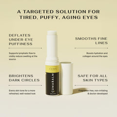 CumaBalm turmeric close-up showing brightening potential under-eye