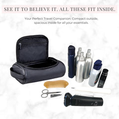Cumbanho Mens Slim Toiletry Bag material close-up reveals durable PU leather.