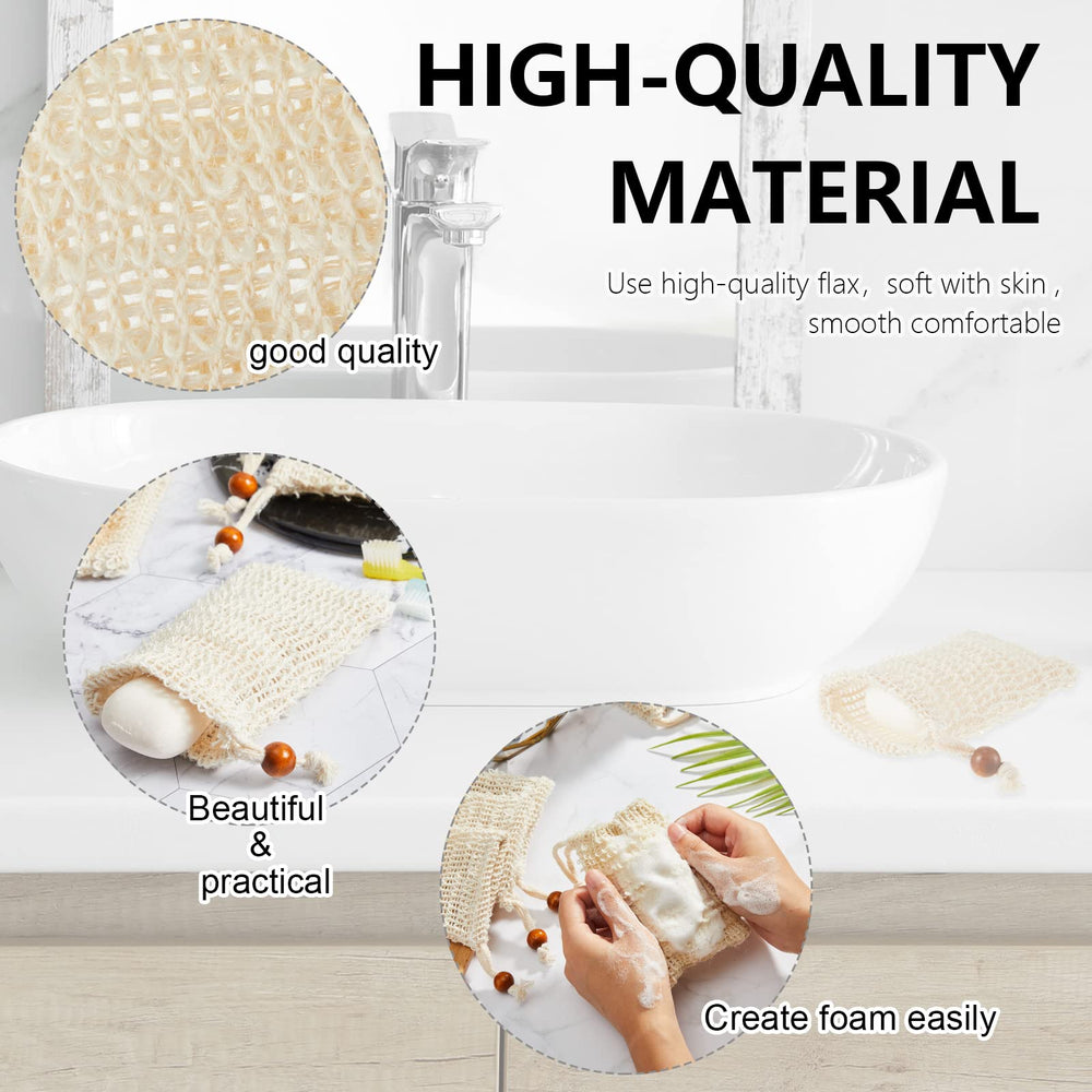 Cunhill bar soap net in cream color soft on skin.