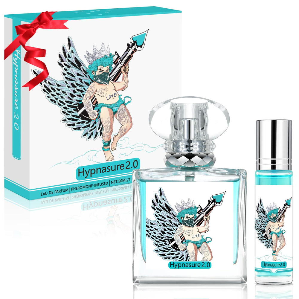 Cupidaura Original pheromone cologne bottle highlighting long-lasting masculine scent for day and night.
