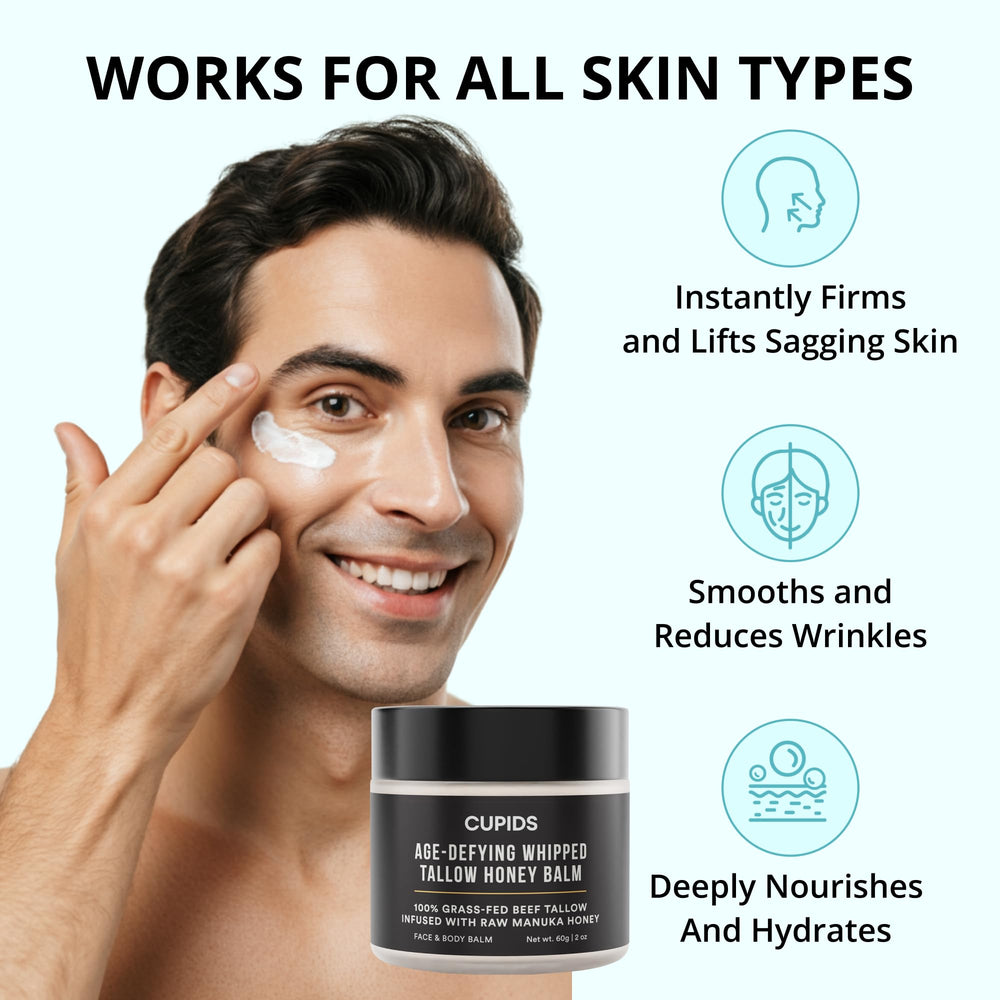 Cupids balm ingredients: grass-fed tallow and Manuka honey details