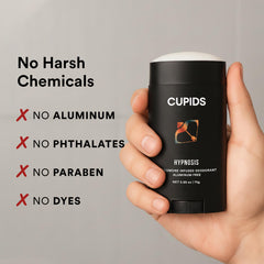 Cupids Hypnosis aluminum-free formula for gentle, skin-friendly protection.