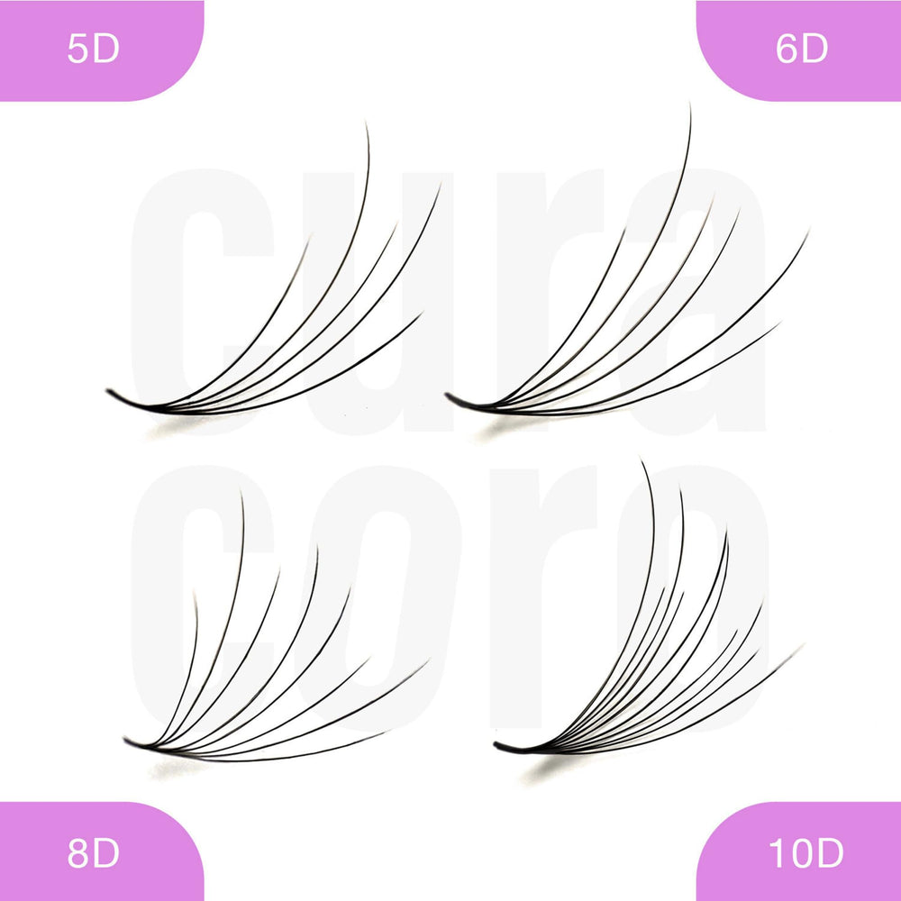 Curacoro Camellia Promade fans on-eye demo displaying textured volume.