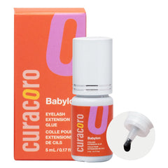 CURACORO eyelash glue clear bottle with fast 0.5–3 second dry time for pros.