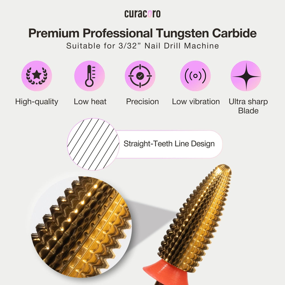 Curacoro Typhoon buffing bit delivers a smooth, shiny finish.