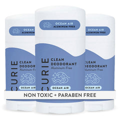 Curie Ocean Air deodorant stick showcases all-day freshness without aluminum.