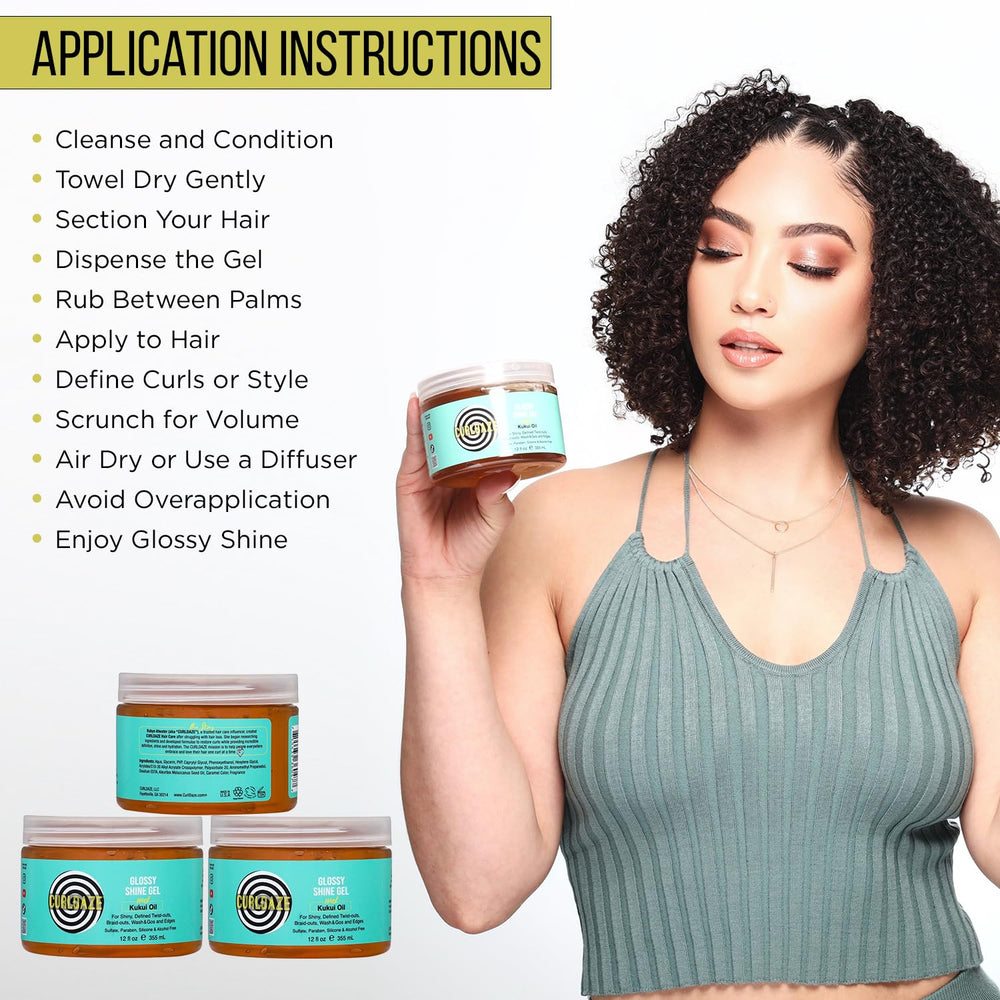 Frizz control and smoother edges using Curldaze Glossy Shine Gel