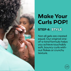 CurlMix Flaxseed Gel wash go system illustrates quick transition to wash-and-go.