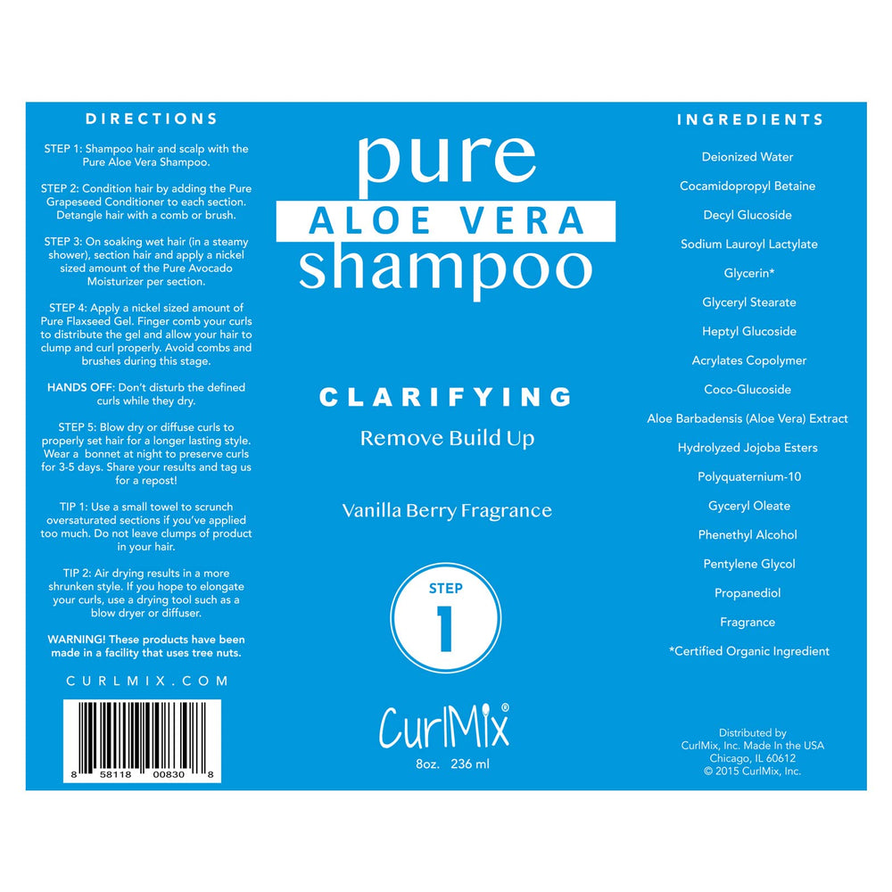 CurlMix shampoo bottle lathers to clarify while moisturizing curls