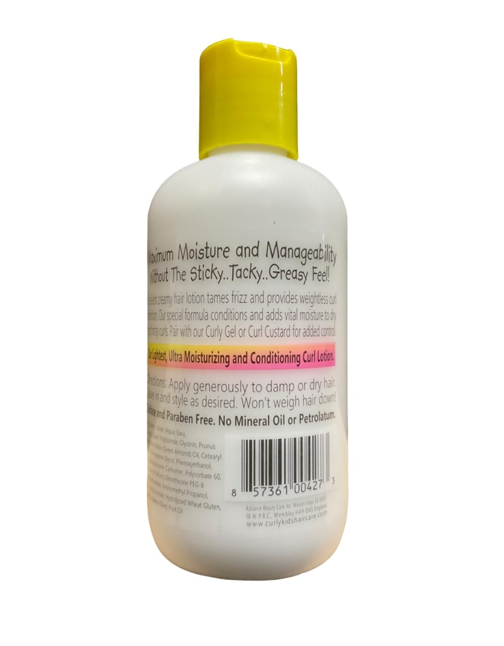 CurlyKids Curldefining Lotion hair closeup showing hydrated curls and shine.
