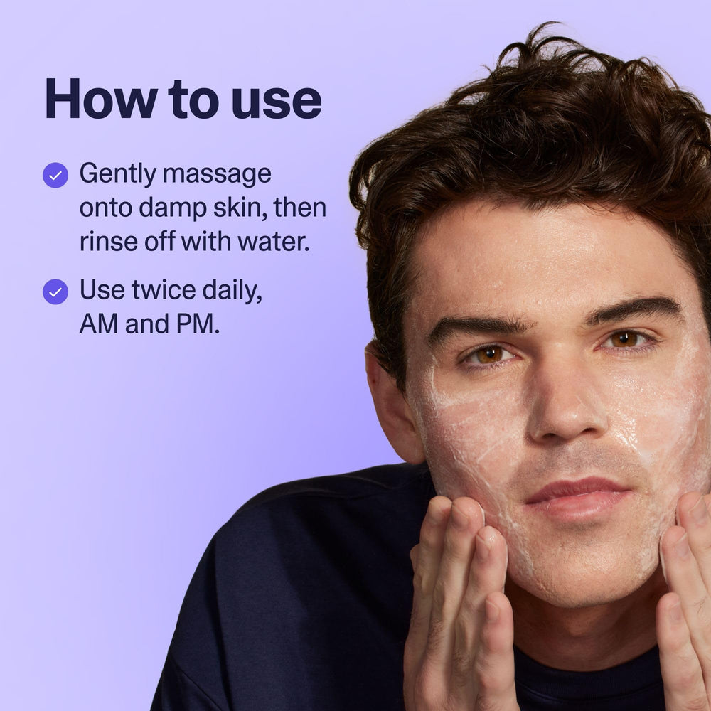 Curology Gentle Facial Cleanser daily-use setup for morning and night