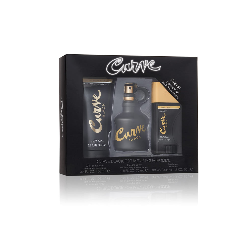 Curve Black for Men Gift Set front view, perfect for gifting.