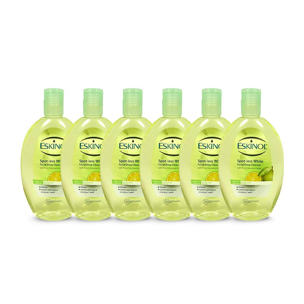 Curveland Eskinol facial cleanser calamansi bottle close-up, promoting fresh skin.