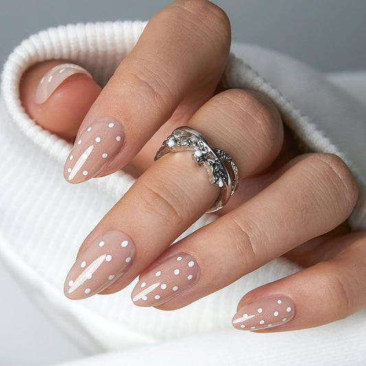 CurvLife almond press-on nails pack for a quick at-home manicure