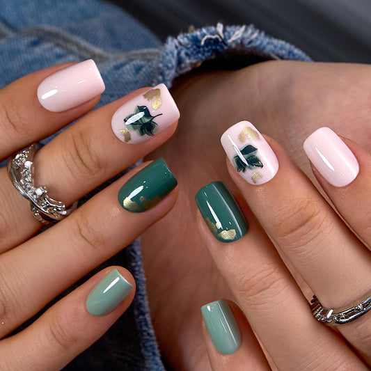 CurvLife soft gel press-on nails close-up showing a glossy square set for daily wear
