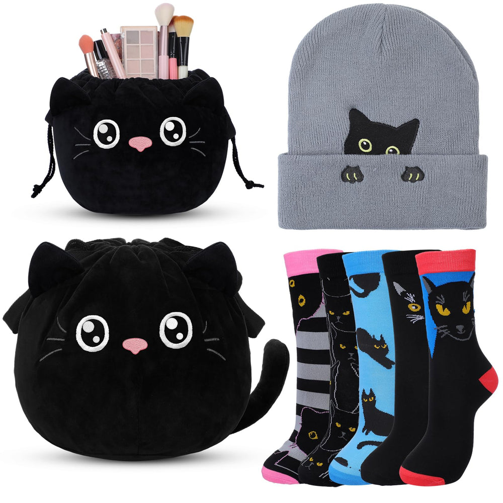 Cutecrop black cat beanie pattern for cozy winter warmth.