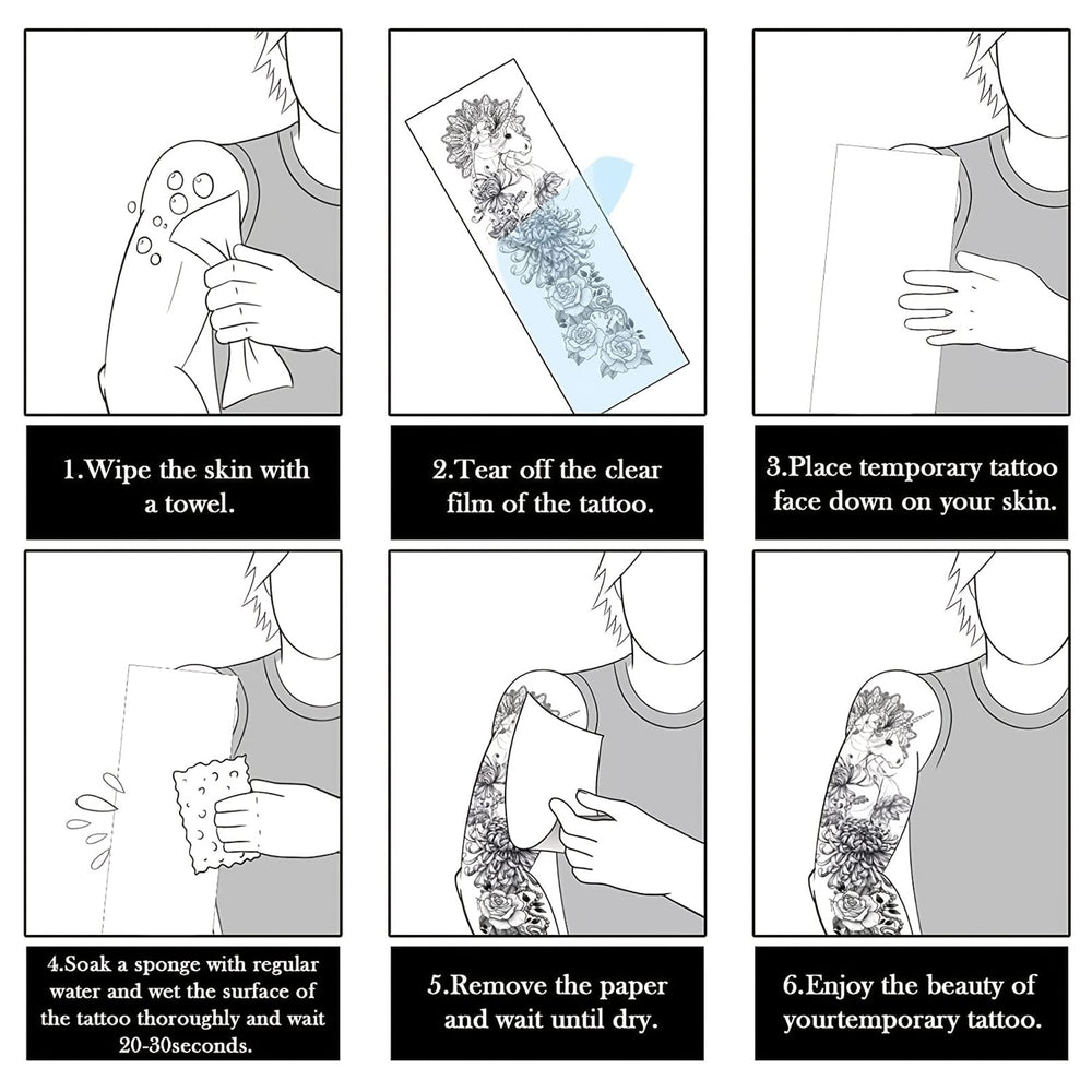 CUTELIILI 8-sheets arm tattoo ensemble for full-arm look