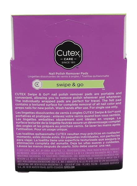 Cutex Swipe and Go remover pad in use removing red polish efficiently.