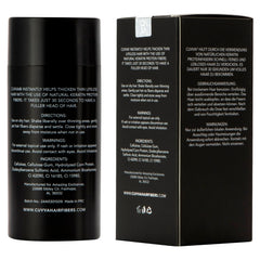 CUVVA Hair Building Fibers applied on thinning area for instant coverage and confidence.