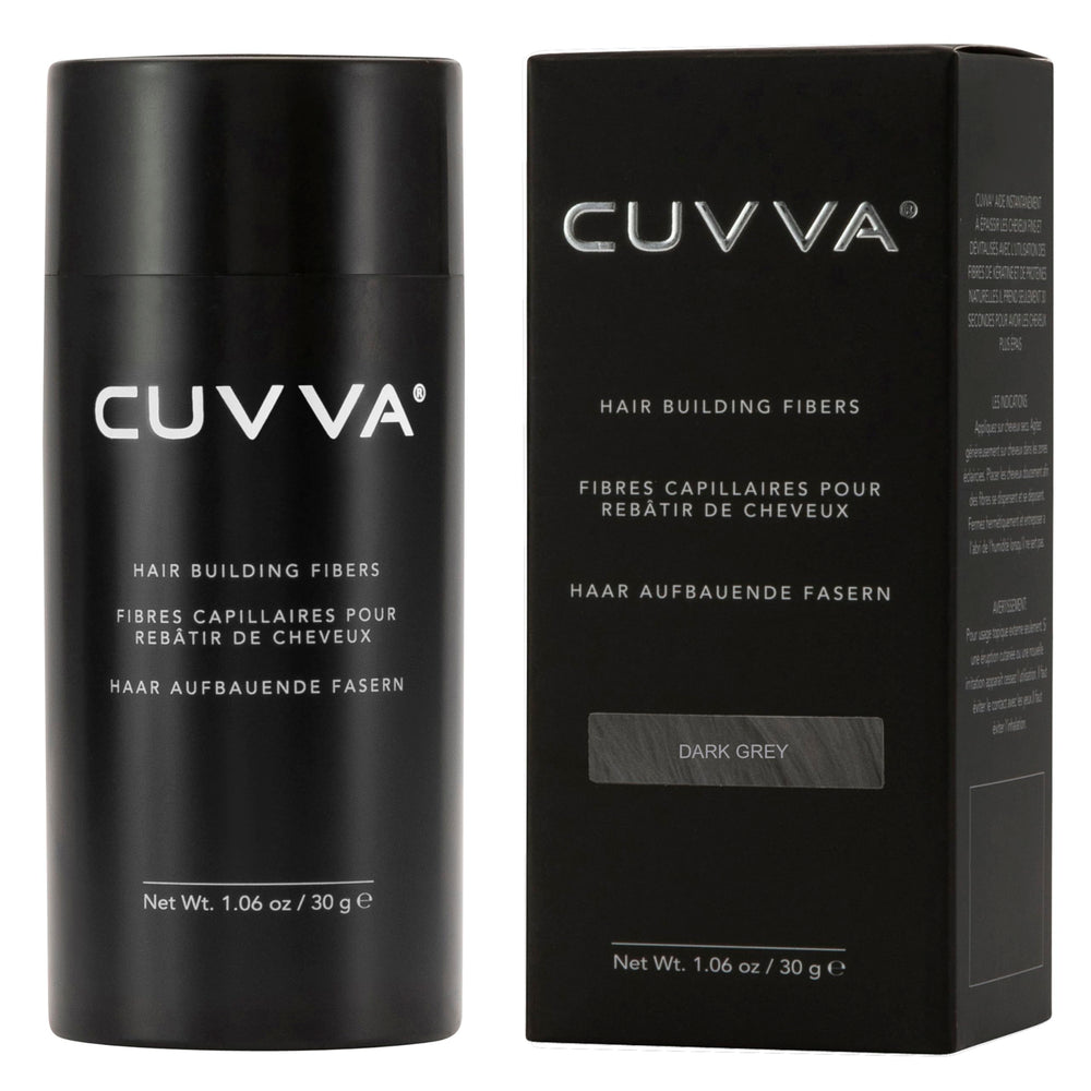 CUVVA keratin fibers close-up highlighting natural texture for seamless blend.