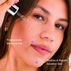 Cyberglow Cyperus Rotundus Oil bottle for nourishing hair removal prep.