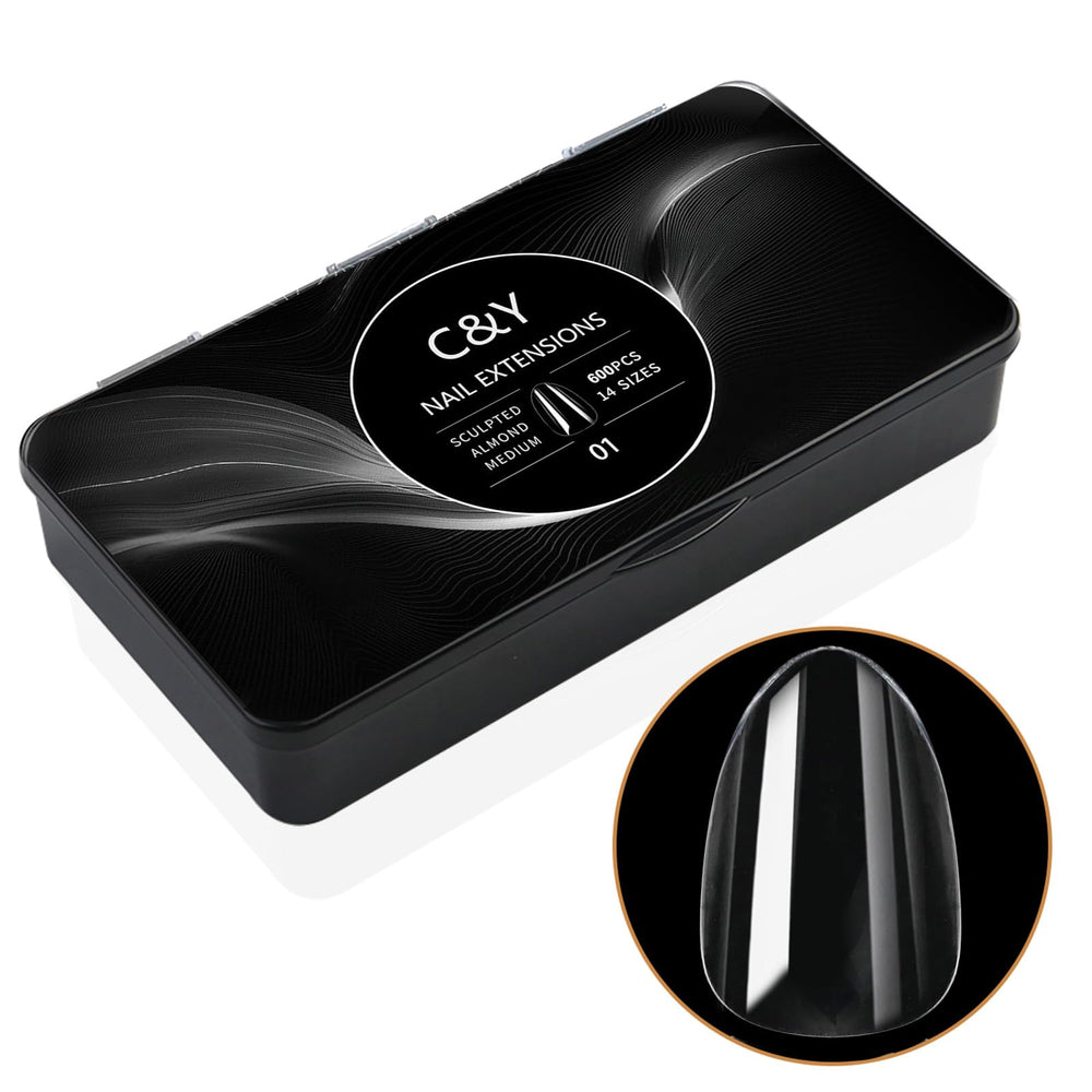 Cycullinyt 600pcs box of almond soft gel nail tips for at-home manicure
