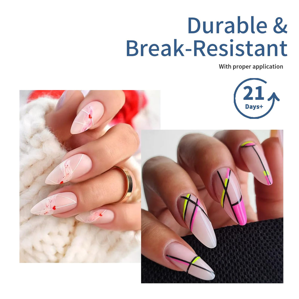 Clear gel tips for natural-looking nail extensions at home