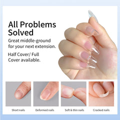 Long-lasting Cycullinyt gel tips extend nails for weeks