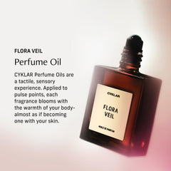 CYKLAR Flora Veil Peony bottle, a soft floral scent ideal for layering.