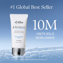 d'alba Piedmont Waterfull Essence Sunscreen texture close-up shows light, watery serum feel