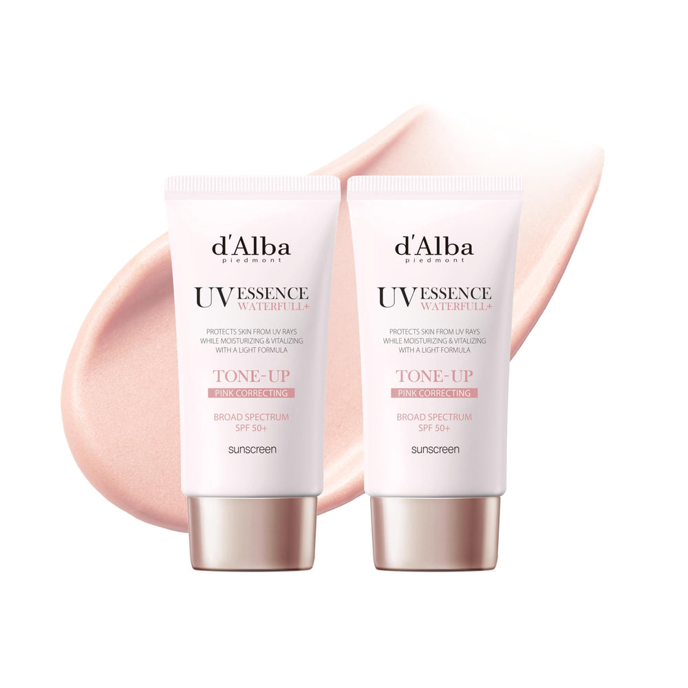 d'alba Piedmont Waterfull Tone-Up Sunscreen Serum bottle with dewy glow promise