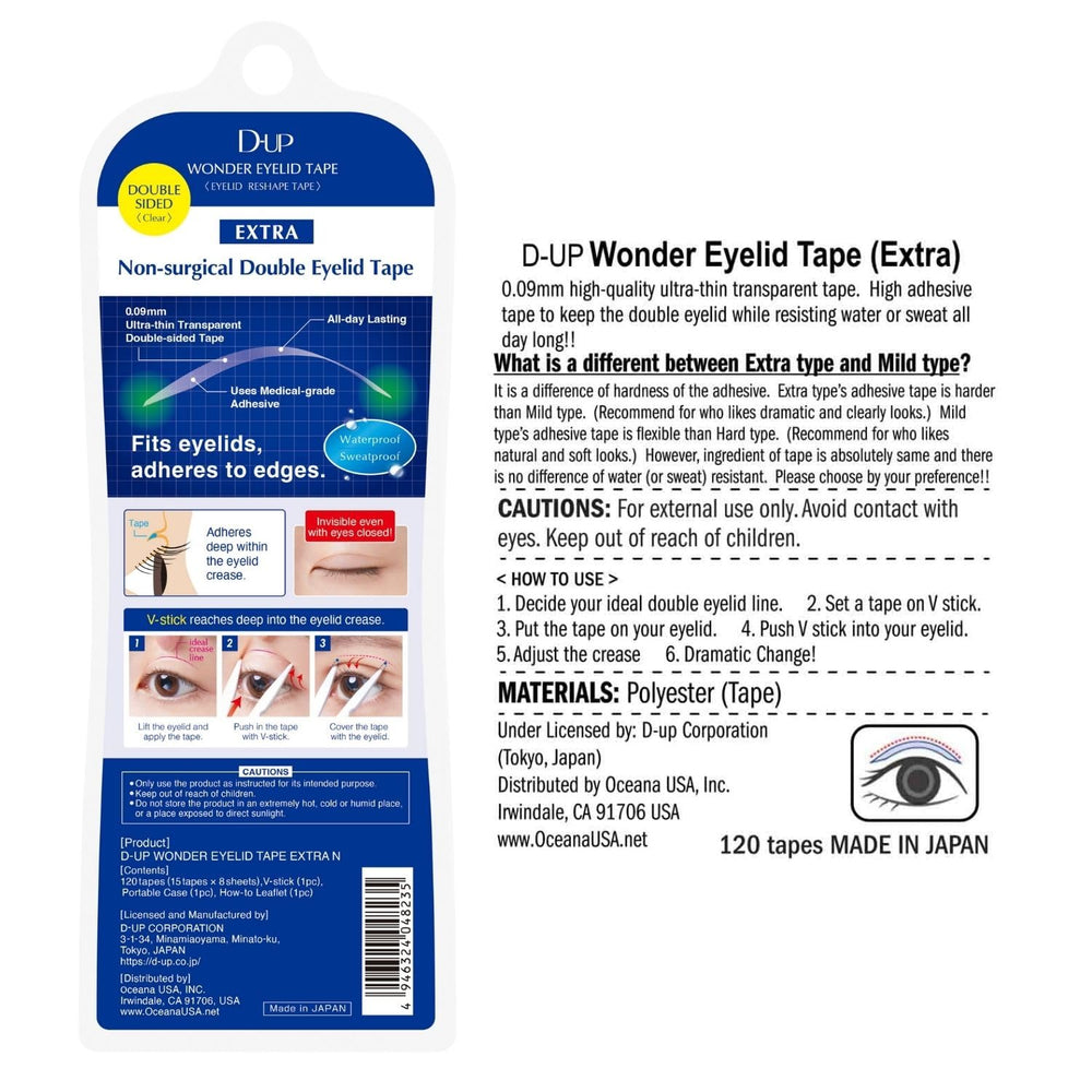 D-UP Daily-use eyelid tape provides quick application for busy mornings.