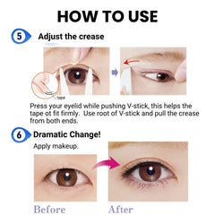 D-UP Eyelid lifter strips work under makeup for smooth, defined lines.